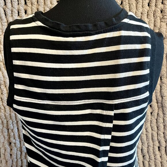 Banana Republic Black & White Striped Back Knot Tank Top Size Medium - Picture 6 of 9